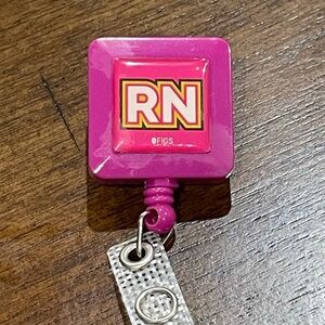 Figs Vibrant Pink RN Badge Reel